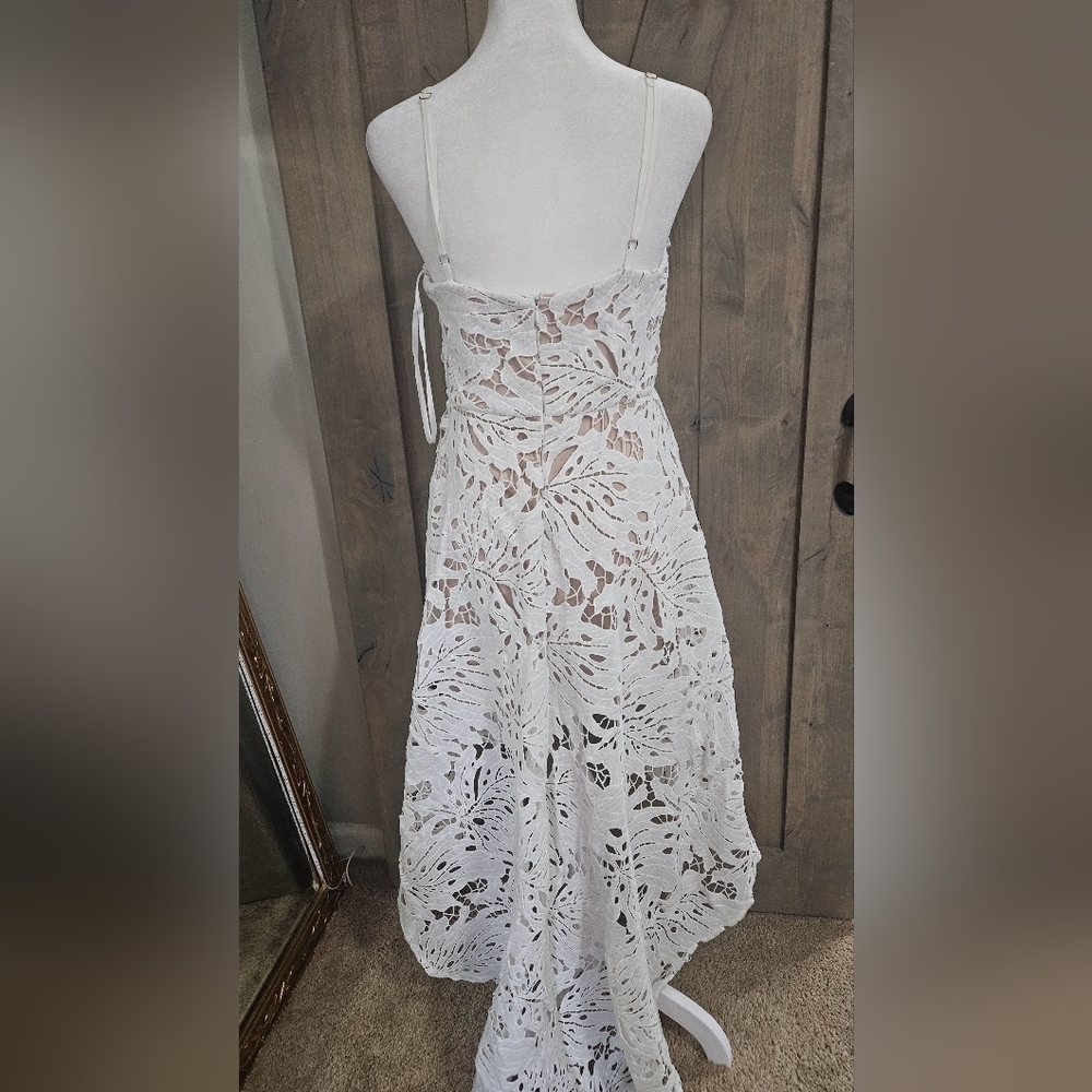 Hello Molly Sunset Dance White Lace High Low Maxi Dress Size 10 NWT - Picture 11 of 16